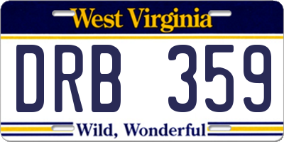 WV license plate DRB359
