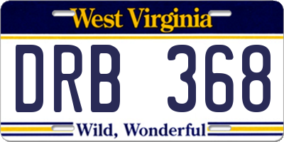 WV license plate DRB368