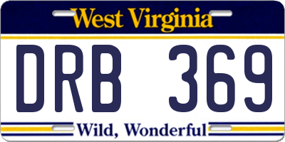 WV license plate DRB369