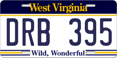 WV license plate DRB395
