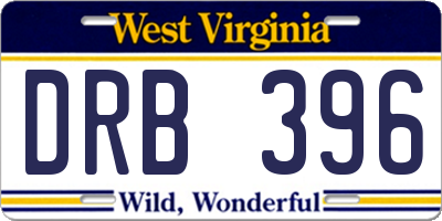 WV license plate DRB396