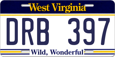 WV license plate DRB397