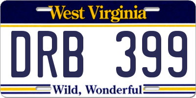 WV license plate DRB399