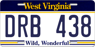 WV license plate DRB438