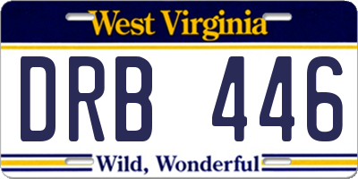 WV license plate DRB446