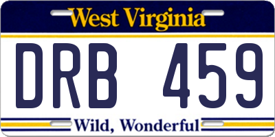 WV license plate DRB459