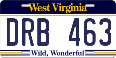WV license plate DRB463
