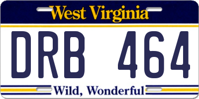 WV license plate DRB464