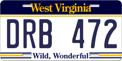 WV license plate DRB472