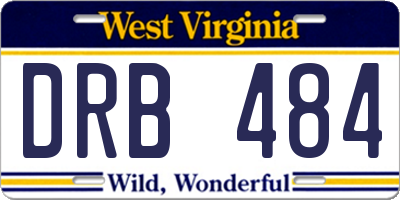 WV license plate DRB484