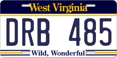 WV license plate DRB485