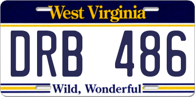 WV license plate DRB486