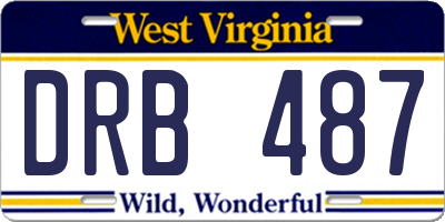 WV license plate DRB487