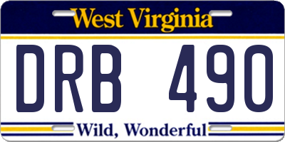 WV license plate DRB490
