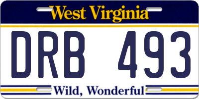 WV license plate DRB493