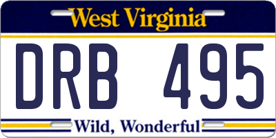 WV license plate DRB495