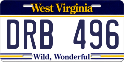 WV license plate DRB496