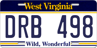 WV license plate DRB498