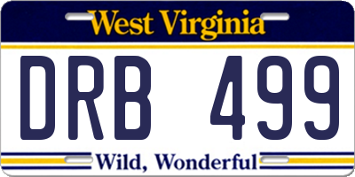 WV license plate DRB499