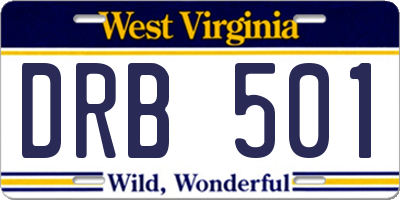 WV license plate DRB501
