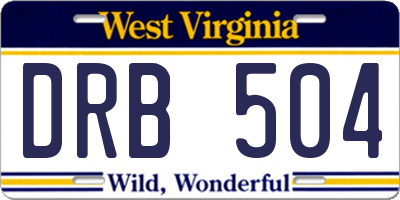 WV license plate DRB504