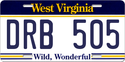 WV license plate DRB505