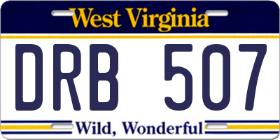 WV license plate DRB507