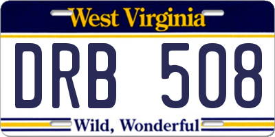 WV license plate DRB508