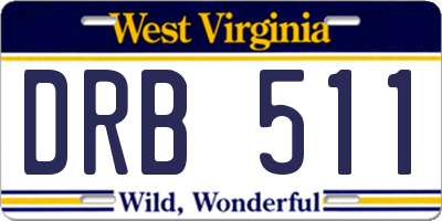 WV license plate DRB511