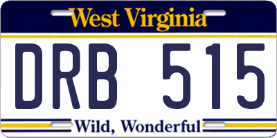WV license plate DRB515