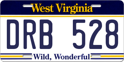WV license plate DRB528