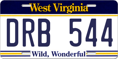 WV license plate DRB544