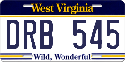 WV license plate DRB545