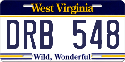 WV license plate DRB548