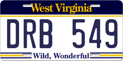 WV license plate DRB549