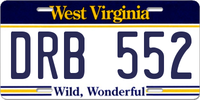WV license plate DRB552