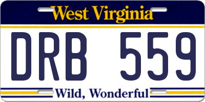 WV license plate DRB559