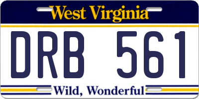 WV license plate DRB561