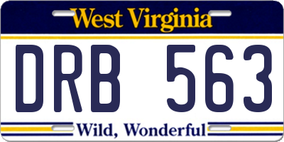 WV license plate DRB563