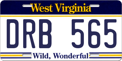 WV license plate DRB565