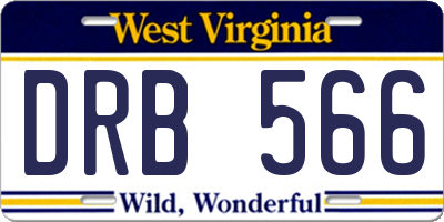 WV license plate DRB566