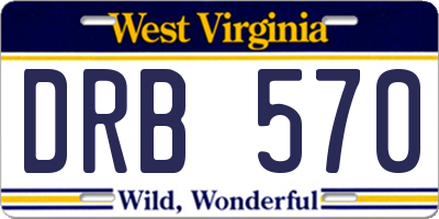 WV license plate DRB570