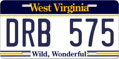 WV license plate DRB575