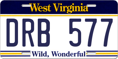 WV license plate DRB577