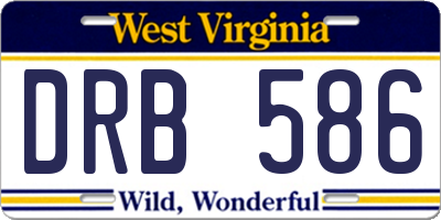 WV license plate DRB586