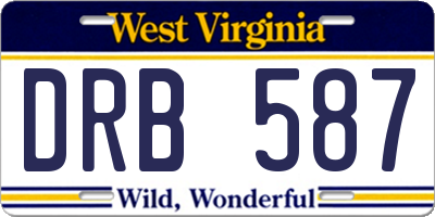 WV license plate DRB587