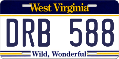 WV license plate DRB588