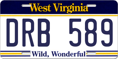 WV license plate DRB589