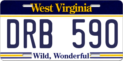 WV license plate DRB590