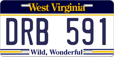 WV license plate DRB591